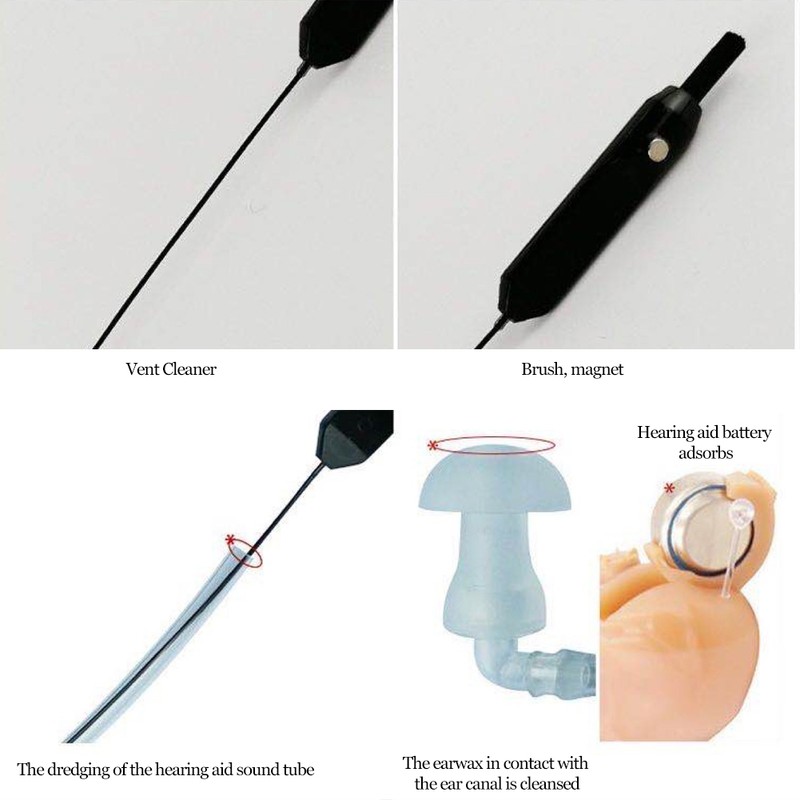 20pcs Hearing Aid Cleaning Brush Wire Cleaner Multifunctional Hearing Aid