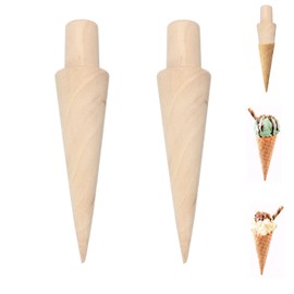ZHMKYD13 Waffle cone roller, waffle horn, wooden cone shaper, wooden ice cone, waffle horn, waffle bags, ice cream cone shaper, cone shaper, cone, wood shapes, ice cone, wood for waffle horn, 2 pieces