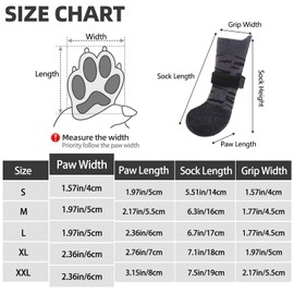 PUPTECK Anti Slip Dogs Shoes for Hot/Cold Pavement, Senior Booties, Rubber Boots & Paw Protectors for Small Medium Large Size Dogs to Prevent Licking, Grippy Socks for Hardwood Floors, Tiger, XL