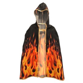 Liontouch - Fantasy Fire Flame Cape | Age 3-8 Years – One Size Fits All | Medieval Pretend Play Cloak for Boys & Girls | Ideal for Kid’s Roaring Fire Dress Up, Fancy Dresses & Royal Costumes