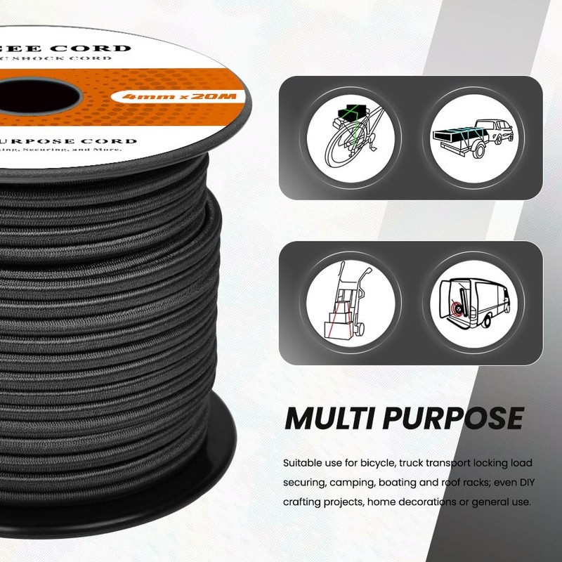 Abma Cord Bungee Cord 4mm 10M Elastic Shock Cord 100%
