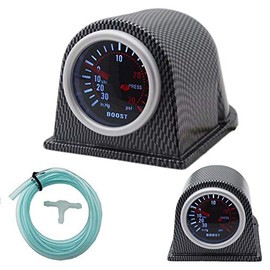 2 Inch (52mm) LED Digital Turbo Boost Pressure Pointer Gauge Meter Smoked Dials 30Psi POB