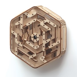 Intrism Icon - Brain Teaser Puzzle for Ages 10+ | Made in USA | DIY Model Kit & 3D Maze Game - 84 Pieces