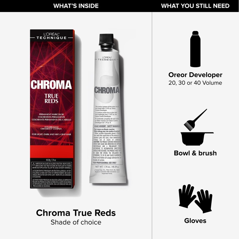 L'Oréal Technique Chroma True Reds Permanent Hair Color - Red