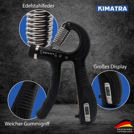 KIMATRA 2-Piece Grip Strength Trainer Pack from 5 kg to 60 kg - Hand Trainer Set for Fingers, Hands and Forearms - Finger Trainer with Integrated Counting Function (2-Piece Pack, Black)
