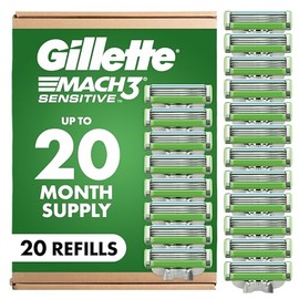 Gillette Mach3 Sensitive - Maquinilla de afeitar para hombre, 20 recambios