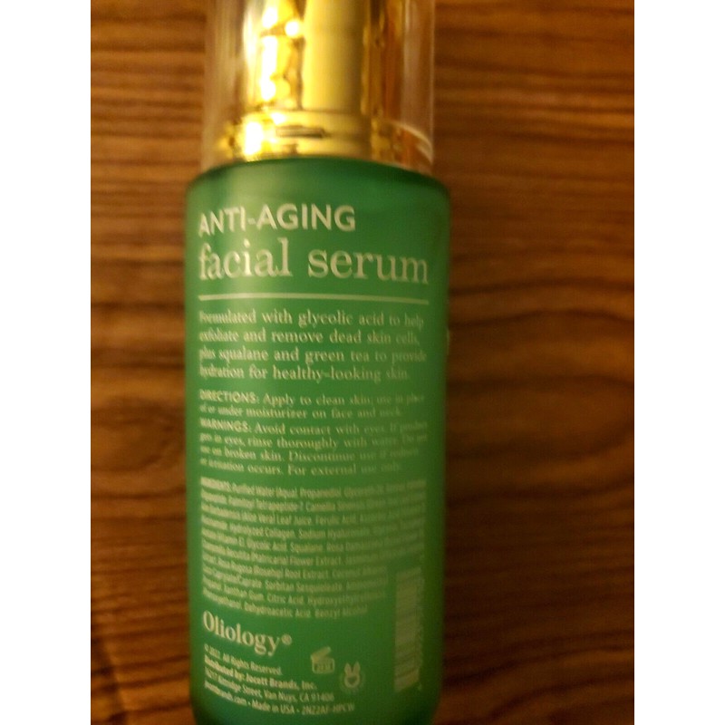 OLIOLOGY FACIAL OIL INFUSED WITH GLYCOLIC ACID ,GREEN TEA &