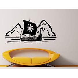 Viking Ship Wall Decal Vinyl Sticker Sea Northman Warrior Art Wall Removable Home Decor (10viks)