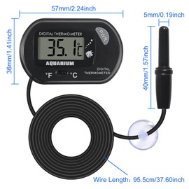 AITRIP 4 Pack Digital Aquarium Thermometer Aquarium Thermometer Water Thermometer with Large LCD Display Reptile Thermometer for Aquarium Water Terrarium