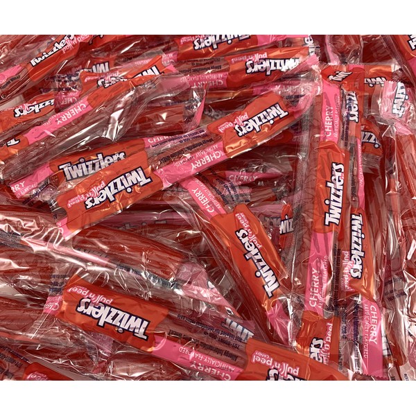 LaetaFood TWIZZLERS PULL 'N' PEEL Cherry Flavor Chewy Candy (Bulk of 3 Pound)