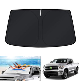 KUST Windshield Sun Shade for Toyota Tundra 2007-2019 2020 2021 Custom Fit Sunshade Accessories Sun Visor Protector Foldable Block UV Rays
