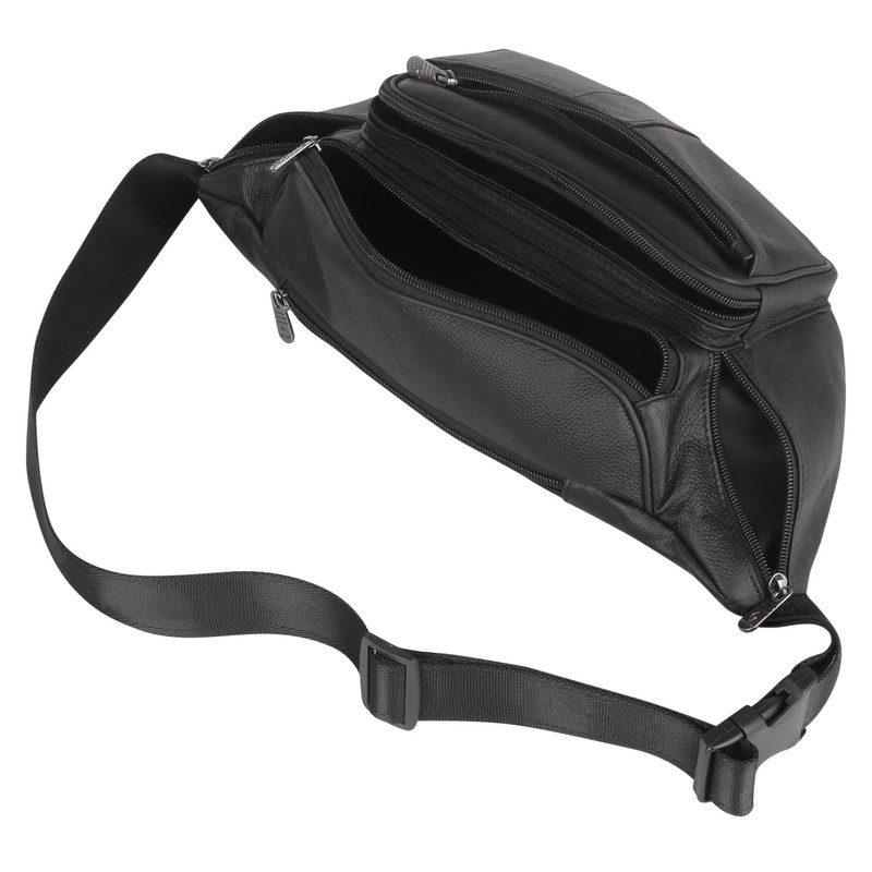 ZZNICK Genuine Leather Fanny Pack/Waist Bag/Organizer with Adjustable Belt, Multiple
