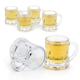 BeBesta Shot Glasses with Handle,Mini Beer Mug Shot Glasses,Party Home Dining Beverage Drinking Glassware,2 oz (6)