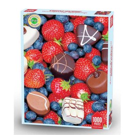 Springbok Puzzles - Chocolate Strawberries - 1000 Piece Jigsaw Puzzle - Large 26.75 Inches by 20.5 Inches Puzzle - Made in USA - Unique Cut Interlocking Pieces