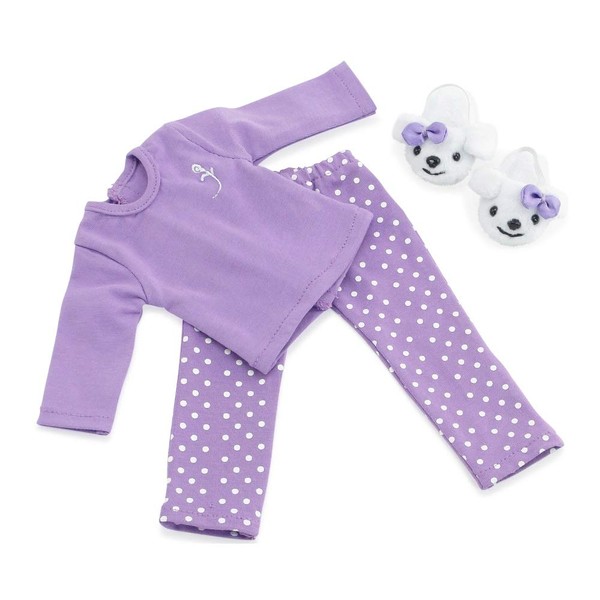 Emily Rose 14 Inch Doll Clothes & Accessories | 14" Doll Pajamas PJ Gift Set, Including Puppy Slippers Accessories! | 14" Doll PJs Set is Compatible with Glitter Girls and Wellie Wishers Dolls