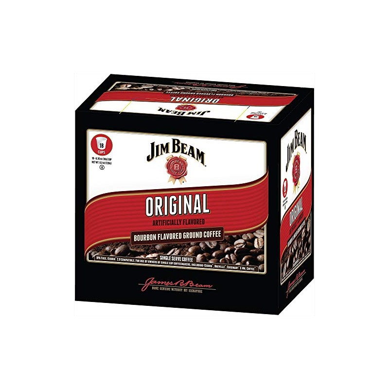 Jim Beam Original Bourbon Flavored Single Serve Coffee, 18 cups,