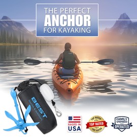Premium Kayak Anchor, Paddle Board Anchor and Jet Ski Anchor - 3.5 Pound Anchor Kit - Kayaks, Canoes, SUP Paddleboards & Jetskis - Fishing, Boating & Kayaking Accessories