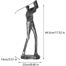 Notart_Art_Gallery | Golfing Statue - Looking Down with Left Swing Pose - Modern Golfer Sculpture - Resin Golf Athlete Decor for Shelf, Window, or Home Office - Sophisticated Home Ornament