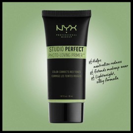 NYX PROFESSIONAL MAKEUP Studio Perfect Primer, Vegan Face Primer - Green (Color-Correcting)
