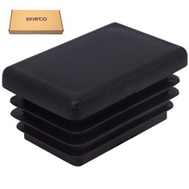 SKIR'CO (20 pcs) Rectangular Plastic Plugs 25 x 40 mm, Mat Tube End Caps, Rectangle Tube Inserts, Fence Post Plugs, Black RAL 9005