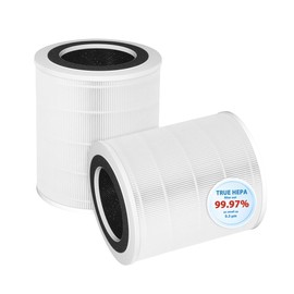 BreshAir KJ350 True HEPA Replacement Filter Compatible with AOPO K-J350 and ABTOP AP350 Air Purifiers, 3-in-1 H13 Grade HEPA Filter with Activated Carbon Filter, 2 Packs