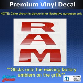 RAM Grille Emblem Overlay Decal Stickers 2025 Ram 1500 (Color: Hot Pink)