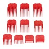 10pcs Professional Hair Clipper Guide Comb Red Hair Trimmer Cutting