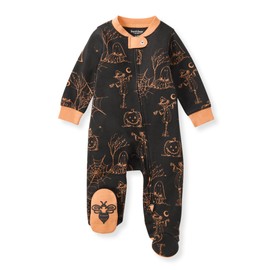 Burt's Bees Baby Boys' Organic Cotton Sleep and Play Footed Pajamas, One-piece Zip Front Romper, Baby Essentials