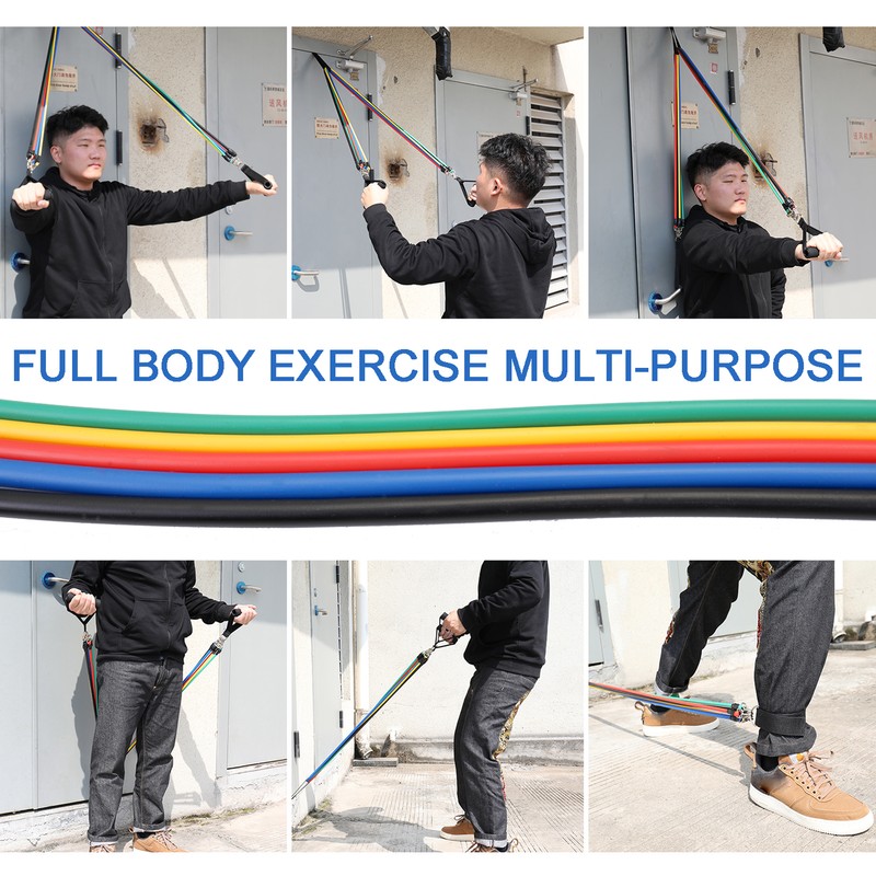 11 Pcs/Set Puller Multi-functional Muscle Strength Yoga Training Rope Resistance