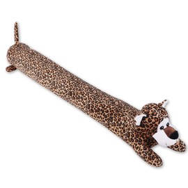 CERAYOU 36 Inch Heavy Duty Under Door Draft Stopper, Cute Animals Shape Door & Window Draft Guard to Save Energy, Decorative Weighted Bottom Insulation Stopper Noise Air Wind Dust Blocker, Leopard