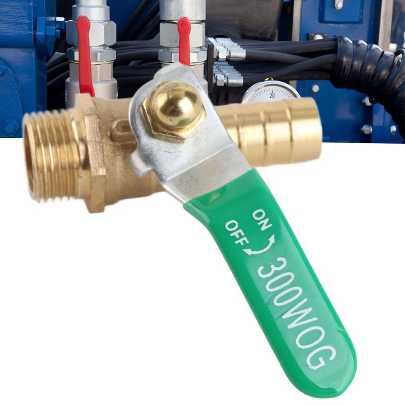 Brass Ball Valve with Thickened Hose and Green Lever Handle