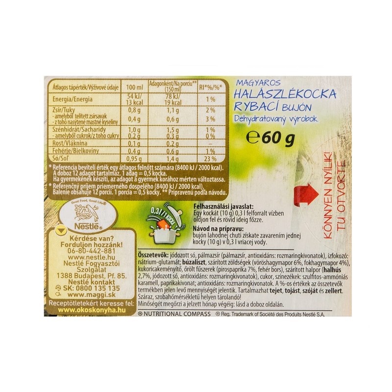 Hungarian Fish Stock Cubes (Halaszle Kocka) 6x10g