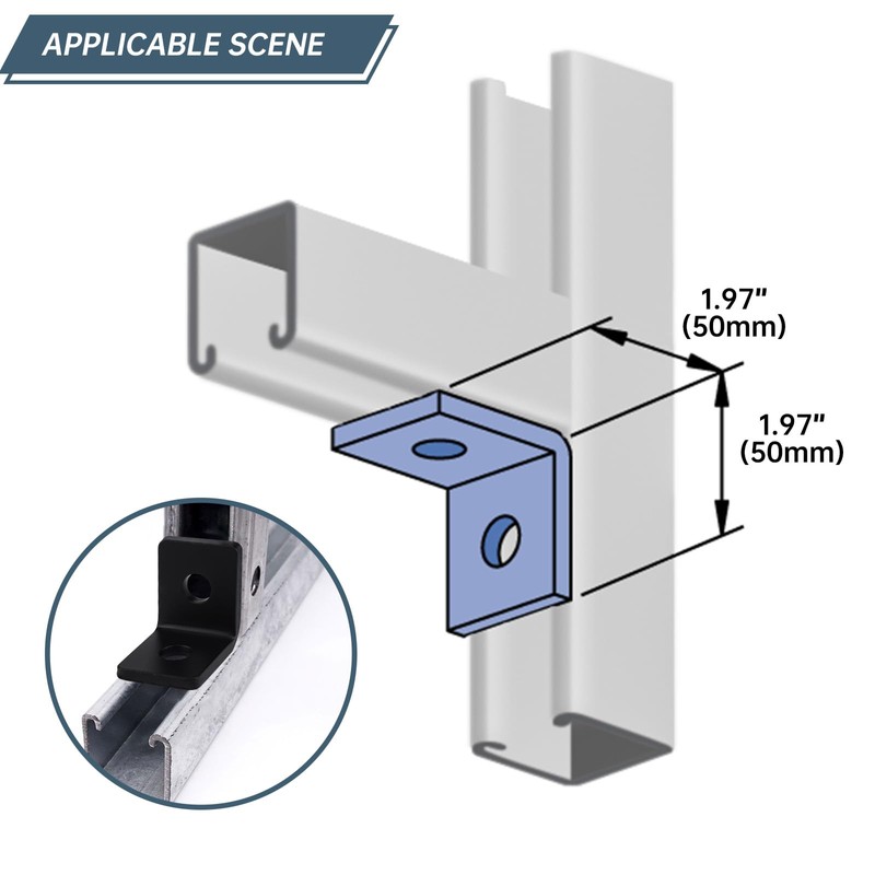 LAICCUM 10 Pack 2 Holes 90° Fitting for 1-5/8" Strut