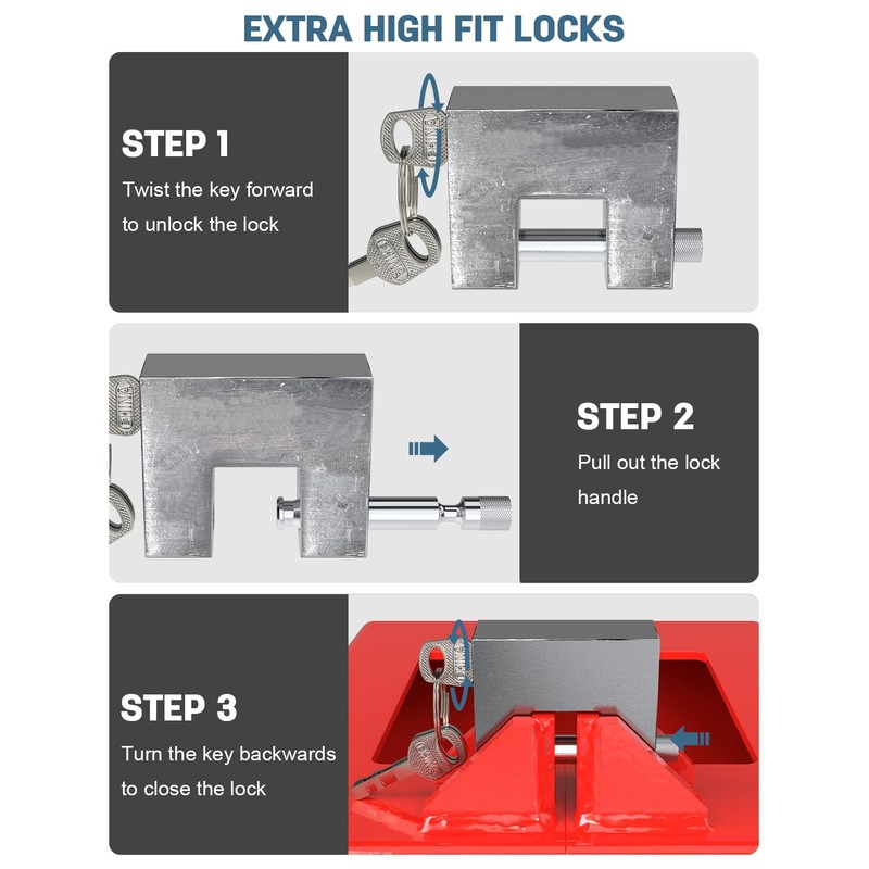 Gooseneck Trailer Lock, Heavy Duty Trailer Lock Fits Round &