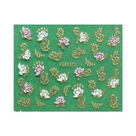 Gold and Silver Rose Flower Rhinestone Nail Art Sticker Ble327J Golden Nail Wraps Art Stickers Manicure Supplies for Women for Home Nails Full Long Lasting Easy Apply and Remove
