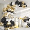 137pcs Black Gold Balloons Arch Kit - 18/12/10/5 Inch Gold