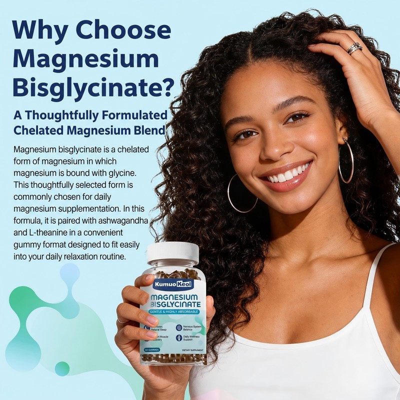 Magnesium Bisglycinate Gummies with Ashwagandha & L-Theanine, 60 Cts