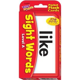Trend Enterprises: Sight Words Level A Pocket Flash Cards, Great for Skill Building and Test Prep, 56 Two-Sided Cards Included, 108 Commonly-Used Words, for Ages 4 and Up