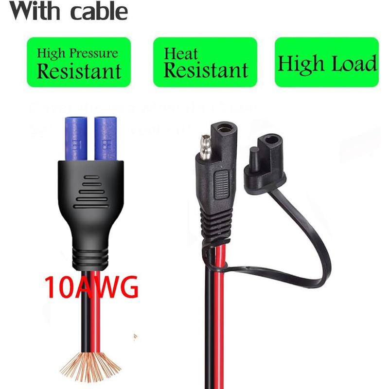 YETOR 10AWG SAE to EC5 Connector Extension Cable,with 15A Protection