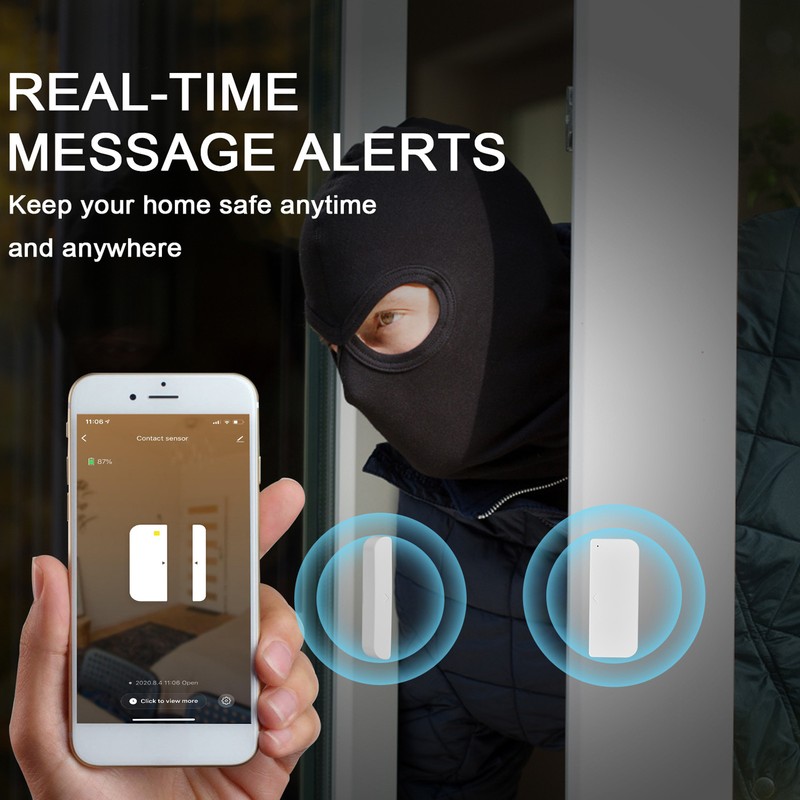 Wireless Door Sensor Smart 2.4GHz WIFI App Push Alarm Portable