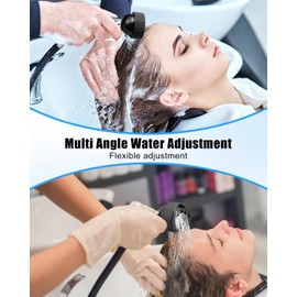 2 Pack Shampoo Bowl Sprayer Head with Black Rubber Hose to Attach Shampoo Bowl Faucet Vacuum Breaker, 1/4 Thread Compatible with Most Commercial Shampooing Basin Systems