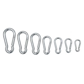 Glac Store® Carabiners Carabiner in AISI 316 stainless steel of 4,5,6,7,8,10,12 mm diameter thickness breaking load from 590 to 2000 kg Multifunctional Nautical Hobby (4, 5mm Capacity 650Kg)