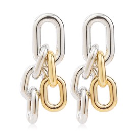 Stocking Stuffers Gold Chain Link Earrings for Women Paper Clip Dangle Drop Earrings Geometric Link Stud Earrings