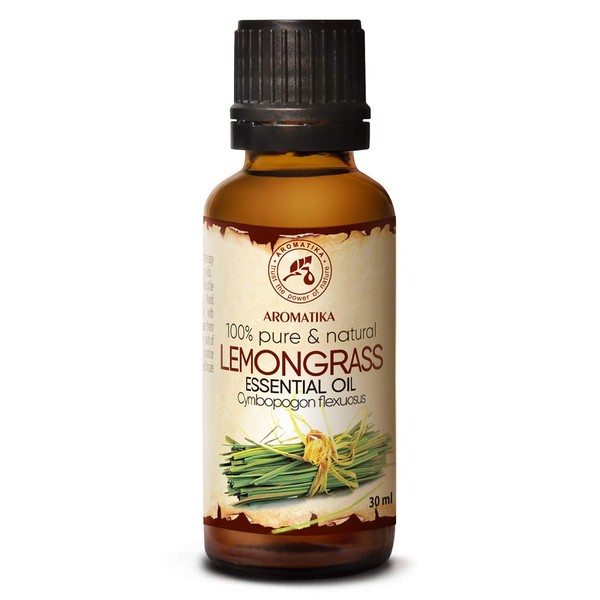 Lemongrass Oil 1.0 Fl Oz (30ml) - Cymbopogon Flexuosus - India - 100% Pure & Natural Lemongrass Oils - Best for Aromatherapy - Aroma Bath - Diffuser - Home Fragrance - Oil Lemongrass