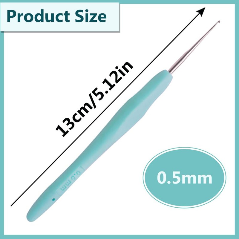 Crochet Hook 0.5mm 3 Pcs,Small Crochet Hook 0.5mm Dreadlocks, Ergonomic