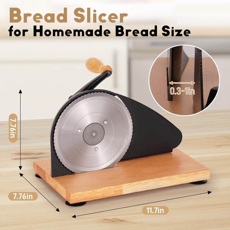 Manual Bread Slicer, Versatile Hand-Crank Bread Slicer for Bakeries, Coffee