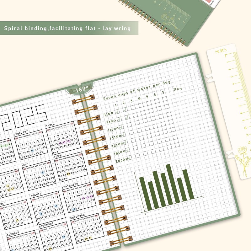PYNEX Ring Binder Notebook A4 Squared, 21.5 x 27.9 cm,