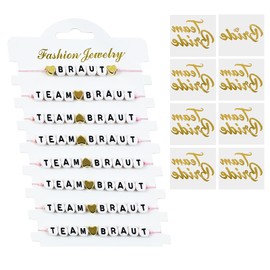16 Piece Jga Bracelets Set, Team Bride Bracelets, Jga Bracelets, Women Bride Bracelets, Rose with Team Bride Tattoos, Gold Bridesmaid Bracelet for Women, Hen Party, Bridal Wedding