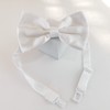 KOOLMOX Dog Bow Tie, Adjustable White Dog Collar Bow Tie