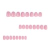 24 Pcs Pink Press On Nails Short Square,YEFIUO Summer Refreshing